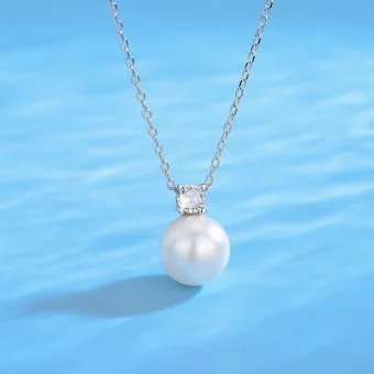 Chic Beautiful Silver Pearl Rhinestone Sterling Silver Necklaces Accessories 2023
