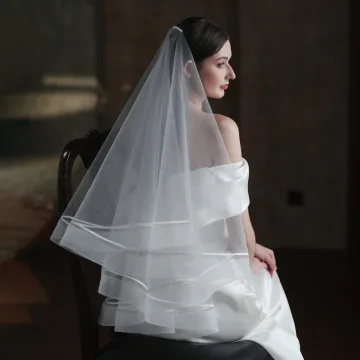 Modest Simple White 1 M Wedding Veils 2025 Tulle