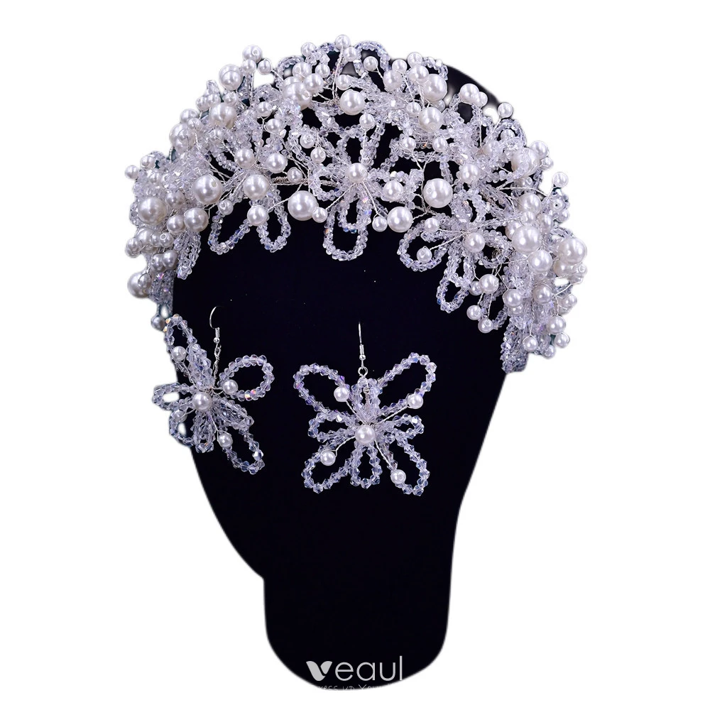 Chic Beautiful Silver Handmade Pearl Rhinestone Bridal Hair Chic Beautiful Silver Handmade Pearl Rhinestone Bridal Hair