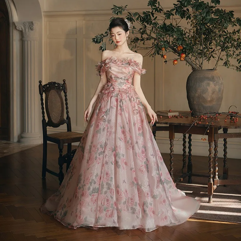 knee length dresses for ladies Wedtrend Women Champagne Prom Dress A-Line Princess Square Neck Corset Long  Evening Dress with Embroidery – WEDTREND main image 1