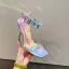 Transparent Evening Party Laser Summer Womens Sandals 2022 11 cm Stiletto Heels Open / Peep Toe Sandals High Heels
