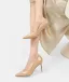 Schöne Nude Handgefertigt Lackleder Ball Pumps 2024 Leder 8 cm Stilettos Spitzschuh Pumps Hochhackige