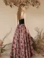 Chic / Beautiful Black Summer Rose Printing Evening Dresses 2023 A-Line / Princess Pearl Spaghetti Straps Sleeveless Backless Floor-Length / Long Evening Party Formal Dresses
