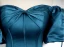 Vintage / Retro Ink Blue Satin Prom Dresses 2024 Ball Gown Off-The-Shoulder Puffy Short Sleeve Backless Floor-Length / Long Prom Formal Dresses
