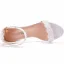 Sexy Blanche Été Perle En Dentelle Fleur Chaussure De Mariée 2022 7 cm Talons Aiguilles Peep Toes / Bout Ouvert Mariage Sandales Talons Hauts