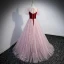Charming Burgundy Prom Dresses 2022 A-Line / Princess Square Neckline Sequins Puffy Short Sleeve Backless Floor-Length / Long Formal Dresses