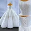 High End Elegante Ivory / Creme Handgefertigt Perlenstickerei Pailletten Brautkleider / Hochzeitskleider 2022 Ballkleid Bandeau Ärmellos Rückenfreies Lange Hochzeit