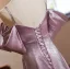 Chic / Beautiful Dusky Pink Glitter Prom Dresses 2024 A-Line / Princess Spaghetti Straps Short Sleeve Backless Floor-Length / Long Prom Formal Dresses