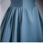 Elegant Pool Blue Satin Prom Dresses 2023 Ball Gown Square Neckline Puffy Short Sleeve Backless Floor-Length / Long Prom Formal Dresses
