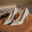 Fashion Black Plaid Evening Party Pumps 2022 Pearl 7 cm Stiletto Heels Pointed Toe Pumps High Heels