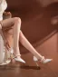 Elegant White Pearl Satin Wedding Shoes 2025 High Heels 6 cm Stiletto Heels Pointed Toe Wedding Heels