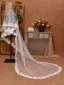 Elegant White Handmade  Lace Flower Sweep Train 3 m Wedding Veils 2025