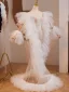 Charmant Blanche Soirée Promo Plissée châle Vestes & Enveloppements 2024 Tulle