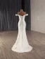 Luxe Blanche Fait main Perlage Perle Paillettes Robe De Mariée 2025 Trompette / Sirène De l'épaule Sans Manches Dos Nu Chapel Train Mariage