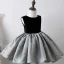 Chic / Beautiful Black Suede Birthday Flower Girl Dresses 2022 Ball Gown Scoop Neck Sleeveless Bow Floor-Length / Long Flower Girl Dresses