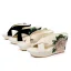 Böhmen Beige Strand Applikationen 9 cm Keilabsatz Sandalen Damen 2025 Peeptoes Sandaletten Hochhackige