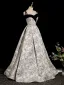 Elegant Black Printing Prom Dresses 2023 A-Line / Princess Spaghetti Straps Sleeveless Backless Floor-Length / Long Prom Formal Dresses