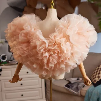 Lovely Blushing Pink Sweetheart Ruffle Prom Shawl 2025
