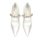 Eleganta Elfenben Rhinestone Pärla Läder Brudskor 2022 8 cm Stilettklackar Spetsiga Bröllop Pumps Högklackade