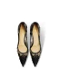 Charming Black Lace Flower See-through Evening Party Pumps 2024 Leather 8 cm Stiletto Heels Pointed Toe Pumps High Heels