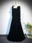 Vintage / Retro Black Winter Prom Dresses 2024 A-Line / Princess Square Neckline Long Sleeve Backless Floor-Length / Long Prom Formal Dresses