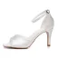 Proste / Simple Białe Bal Satyna Sandały Damskie 2026 Z Paskiem 6 cm Szpilki Peep Toe Sandały Wysokie Obcasy