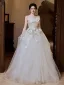 Charmant Ivory / Creme Applikationen Schleife Stoffgürtel Leichtes Brautkleider / Hochzeitskleider 2025 Ballkleid Bandeau Ärmellos Rückenfreies Lange