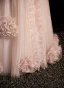 Classy Pearl Pink Pearl Sequins Prom Dresses 2022 A-Line / Princess Off-The-Shoulder Ruffle Flower Short Sleeve Backless Floor-Length / Long Prom Formal Dresses