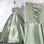 Vintage / Retro Chic / Beautiful Sage Green Satin Prom Dresses 2022 Ball Gown Strapless Sleeveless Backless Floor-Length / Long Prom Formal Dresses
