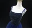 Vintage / Originale Bleu Marine Paillettes Robe De Bal 2024 Princesse Bretelles Spaghetti Sans Manches Dos Nu Longue Promo Robe De Ceremonie