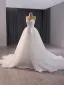High-end White Lace Flower Wedding Dresses 2024 Ball Gown Strapless Sleeveless Backless Court Train Wedding