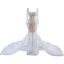 Luxe Blanche Fait main Perlage Perle Faux Diamant Robe De Mariée 2023 Trompette / Sirène Encolure Carrée Manches Longues Dos Nu Chapel Train Mariage