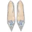 Sparkly Silver Crystal Sequins Wedding Shoes 2022 Leather 8 cm Stiletto Heels Pointed Toe Wedding Pumps High Heels