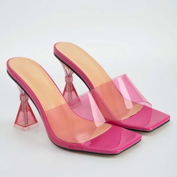 Transparent Silver Cocktail Party Crystal Womens Sandals 2022 9 cm Stiletto Heels Open / Peep Toe Sandals High Heels