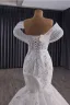 Luxury / Gorgeous White Handmade  Beading Pearl Sequins Rhinestone Wedding Dresses 2025 Trumpet / Mermaid Strapless Sleeveless Backless Court Train