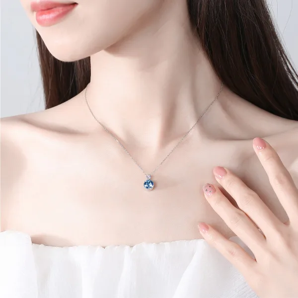 Charming Sky Blue Crystal Sterling Silver Evening Party Necklaces Bracelets 2023 Accessories