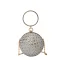 Mote Sukkertøyrosa Rhinestone Paljetter Runde Aften Clutch Veske 2023 Legering
