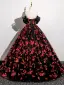 Elegant Black Sequins Prom Dresses 2025 Ball Gown Strapless Sleeveless Backless Floor-Length / Long Prom Formal Dresses