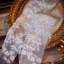Vintage / Originale Blanche Perlage Paillettes En Dentelle Fleur Mariage Gants Mariage 2026 Tulle