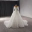 High-end White Handmade  Beading Sequins Wedding Dresses 2024 Trumpet / Mermaid Scoop Neck Long Sleeve Court Train Wedding