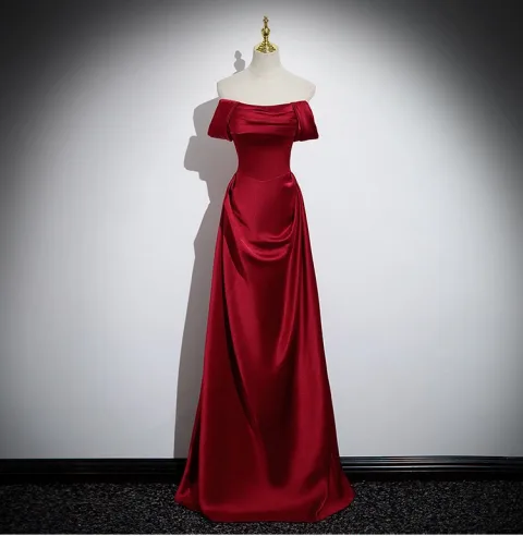 Chic / Belle Bordeaux Robe De Bal 2024 Princesse Bustier Sans Manches Dos Nu Longue Promo Robe De Ceremonie