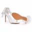 Charmant Weiß Strass Knöchelriemen Schleife Brautschuhe 2025 10 cm Stilettos Peeptoes Hochzeit Sandaletten Hochhackige