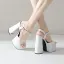Fashion Black Cocktail Party Summer Womens Sandals 2022 Ankle Strap 14 cm Thick Heels High Heels Open / Peep Toe Sandals
