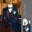 Navy Blue Long Sleeve Wedding Boys Wedding Suits 2025 Body Jewellery Coat Pants Shirt Tie Vest