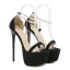 Sexy Black Cocktail Party Womens Sandals 2022 Pearl Ankle Strap 16 cm Stiletto Heels Open / Peep Toe Sandals High Heels