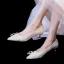 Bling Bling Champagne Perlage Paillettes Chaussure De Mariée 2023 Cuir 3 cm Talons Aiguilles Talon Bas À Bout Pointu Mariage Escarpins Talons Hauts