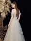 Sparkly Champagne Beading Glitter Prom Dresses 2022 A-Line / Princess Spaghetti Straps Short Sleeve Backless Floor-Length / Long Prom Formal Dresses