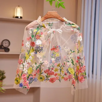 Luxe Multi Kleuren Kant Bloem Gala Sjaal 2025