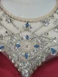 Vintage / Retro Navy Blue Beading Sequins Rhinestone Prom Dresses 2024 A-Line / Princess Scoop Neck Short Sleeve Sweep Train Prom Formal Dresses