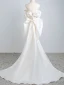 Scintillantes Sexy Ivoire Perle Paillettes Robe De Soirée 2023 Trompette / Sirène Bustier Sans Manches Dos Nu Noeud Train De Balayage Soirée Robe De Ceremonie